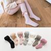 White Knit Girls' Leggings & Tights Set with Bow - Baby Bodysuit, Base Layer, Socks for Spring & Autumn