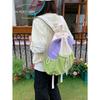Outdoor hiking, drawstring drawstring drawstring, color blocking, casual outing, lightweight backpack, high aesthetics badmint