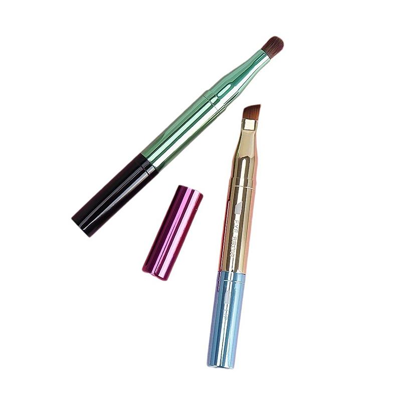 

4 In 1 Portable Retractable Travel Lip Eye Brush Professional Makeup Brush Mini Soft Hair Eyeshadow Brush Cosmetic Accessor Tool