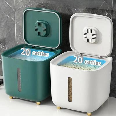 Caixa de Arroz à Prova de Umidade e Insetos 5/10KG Recipiente Hermético para Grãos Balde Armazenamento Recipiente para Alimentos para Animais de Estimação com Tampa Bala