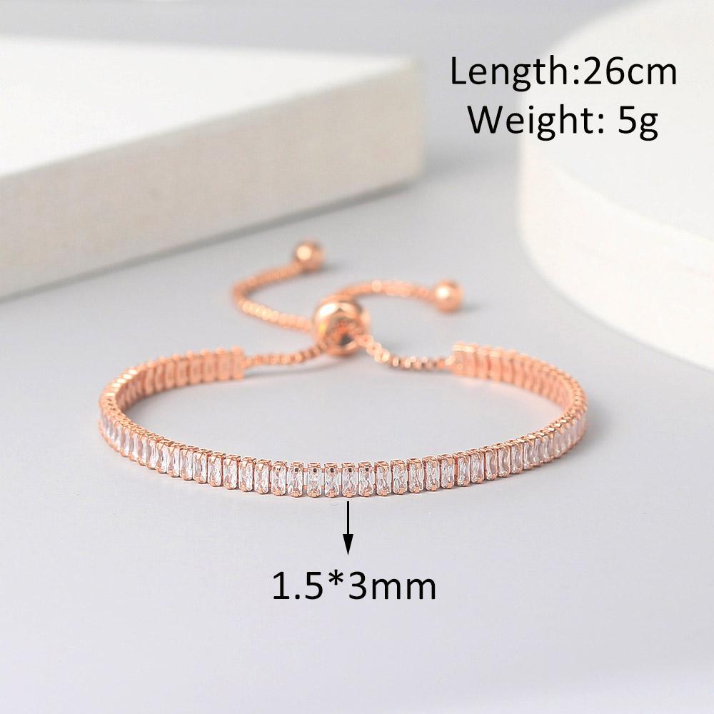 Various Size Tennis Bracelet For Women Clear Zircon Adjustable Wedding Christmas Jewellery Wholesale Fashion Zircon DZH007-015
