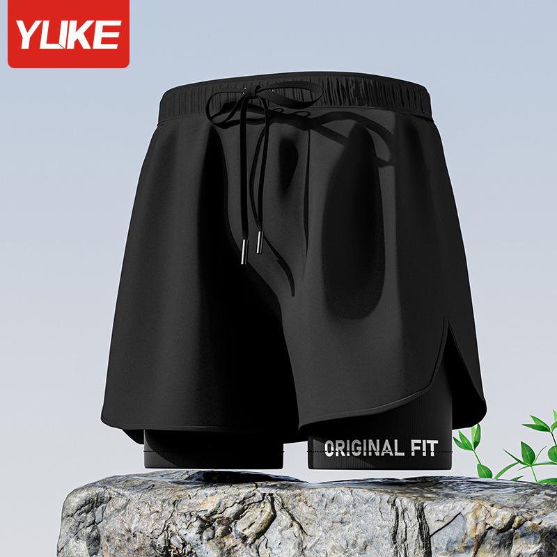 Herren Doppellagige Square-Leg Badehose - Fünf-Punkt-Stil, Anti-Peinlichkeit, Professionelle Strandbekleidung für Erwachsene.