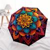 Vibrant Mandala Wall Art: Colorful Circular Decor for Any SpaceUmbrella, Portable 3-Fold Compact Umbrella,Christmas Gift ES573