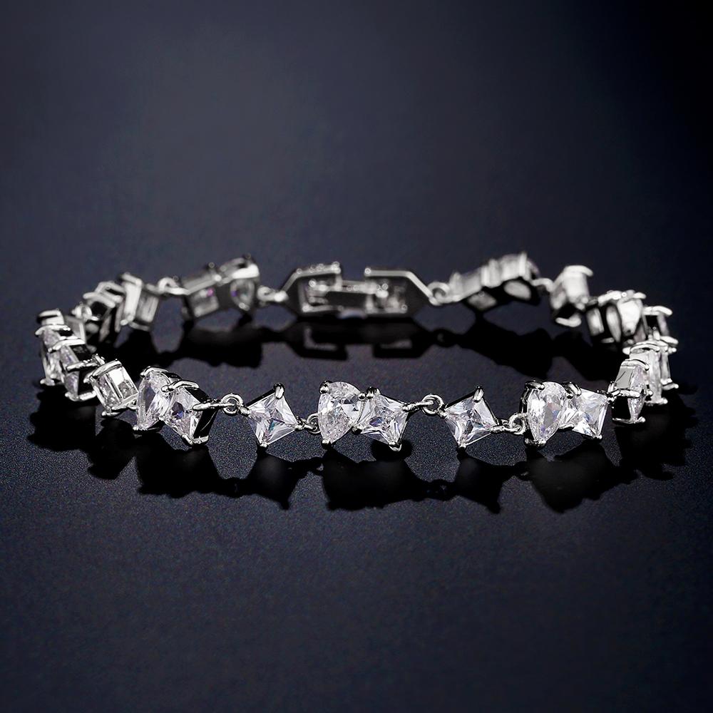 Uilz Fashion Luxury Full Zircon Bracelets for Women Charm Silver Color Crystals Bracelets Women's Wedding Party Jewelry