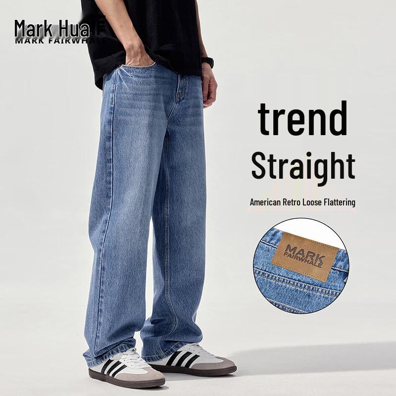 MARK FAIRWHALE Men s Loose Straight-Leg Jeans 34