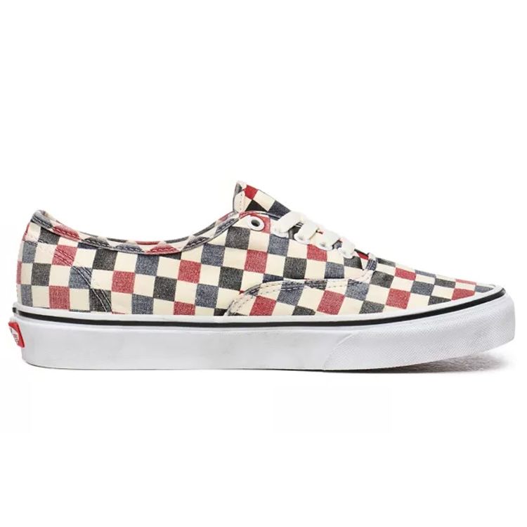 Vans Authentic Low Top Skate Shoes Black Red Checkerboard Unisex Sneakers VN0A2Z5IWO2