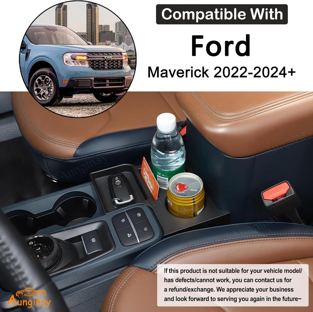 Center console cup holder suitable for Ford Maverick 2022-2025 front seat armrest box double cup seat cushion accessories