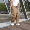Outdoor commuting multi-pocket tooling trousers, men's summer drawstring elastic waist, wear-resistant straight tactical casual trousers