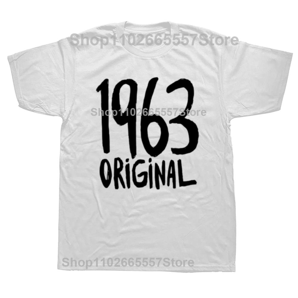 Vintage Born 1963 Original TShirts Men Fashion T Shirts Short Sleeve 61 Years Old 61th Birthday Gift Cotton Tees Streetwear