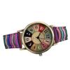 Multi Color Rainbow Pattern Watches,Quirky Boho Hippie Watch, Wonderful Watches Gift For Women,PU Leather Woven Strap Watches