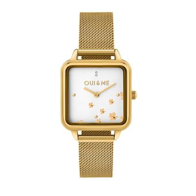 Harmonie Gold Tone Stainless Steel Mesh White Dial Quartz ME010382 Women's Watch