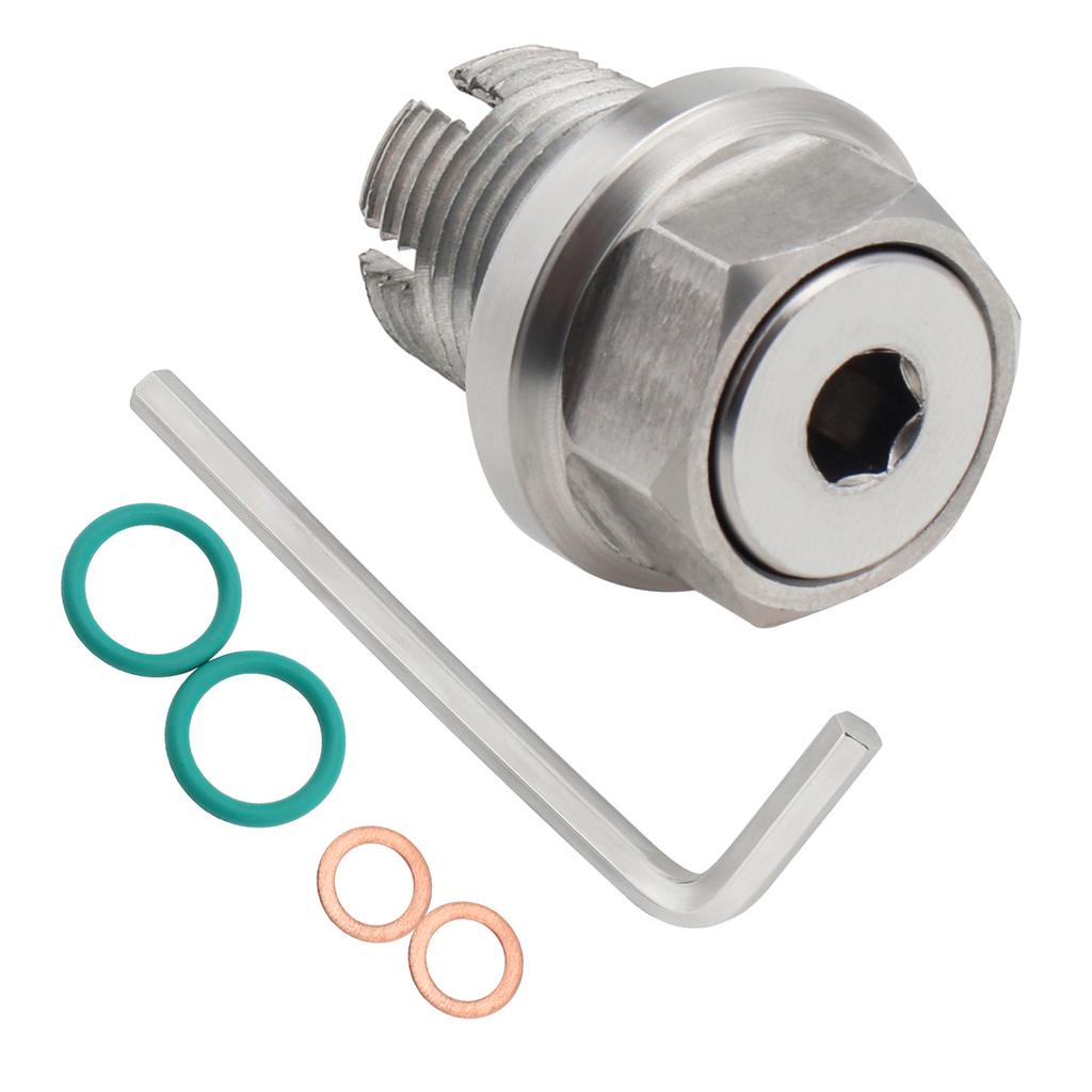 M16.1X1.5 Stainless Steel Self Tapping Oil Drain Plug Thread Repair Kit with O Circle Hex Wrench for Oil Pan Silver