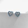 Simple 925 Sterling Silver Exquisite Romantic Turquoise Hearts Stud Earrings For Women Birthday Gifts Jewelry