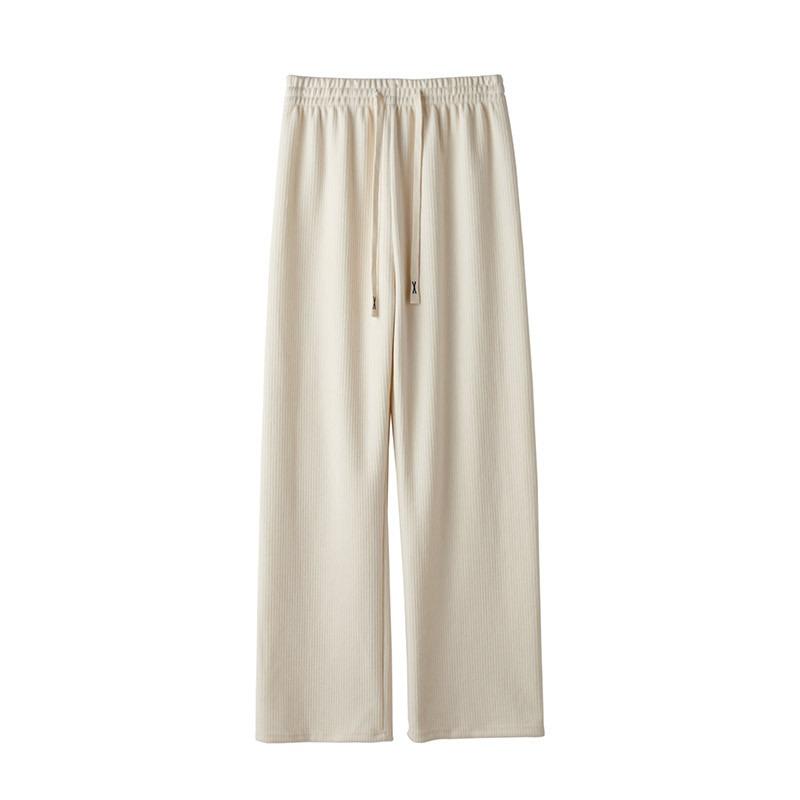 Wide-leg Pants Women's Spring and Autumn Velvet Lazy Narrow Version High Waist Drooping Casual Straight Imitation Cashmere Mopping Pants