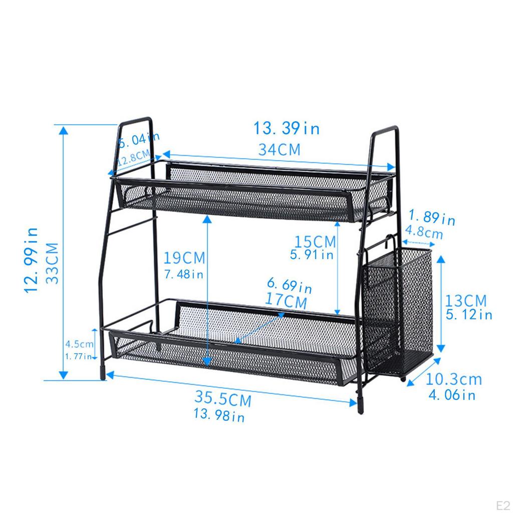 Storage Rack 2 Tier Shelf Multifunctional Decor Space Saving Sturdy Organizer Stand for Cosmetics