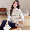 Autumn and Winter Striped Vest Women's Sleeveless Sweater Sweater Waistcoat Fashion New Shirt Layering Top