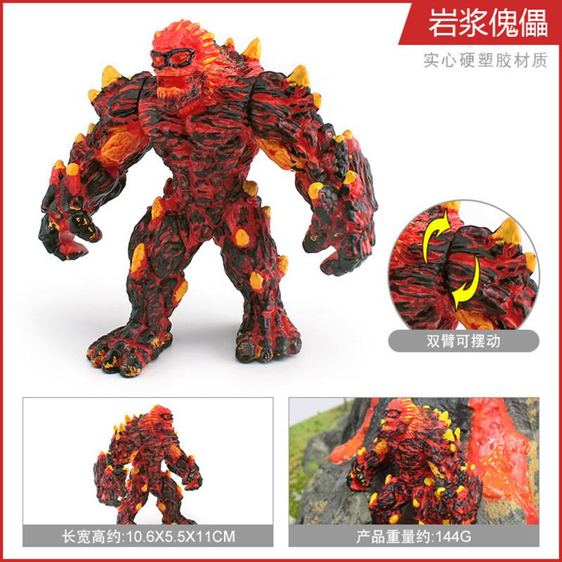 Pvc Static Model Toy Set Featuring Stunning Magma Golem Shadow Wolf Griffin Seahorse