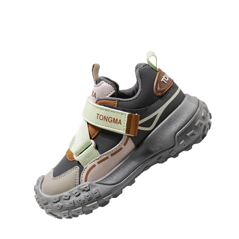 Children's Velcro Leather Sneakers for Spring and Autumn – Boys' Sports and Hiking Shoes