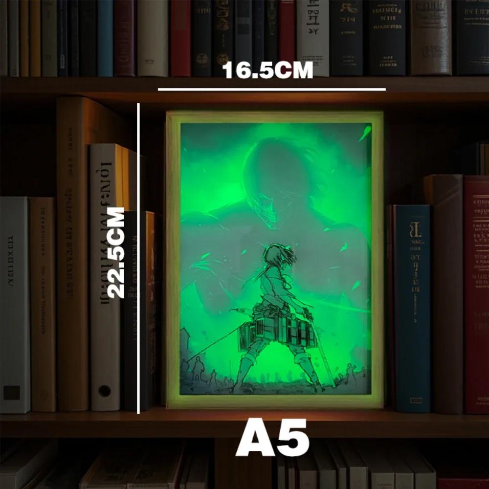 Anime Attack on Titan 7-Farben Lichtmalerei LED-Lampe Innenraum Wanddeko Zuhause Dekorative Malerei Geschenke für Freunde Mondlampe