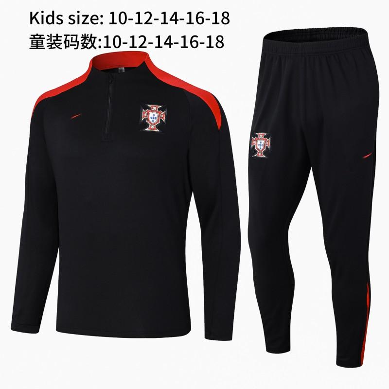 2024-'' Soccer Jersey Half-Zip Long Sleeve Training Top Men Women Kids Club Style