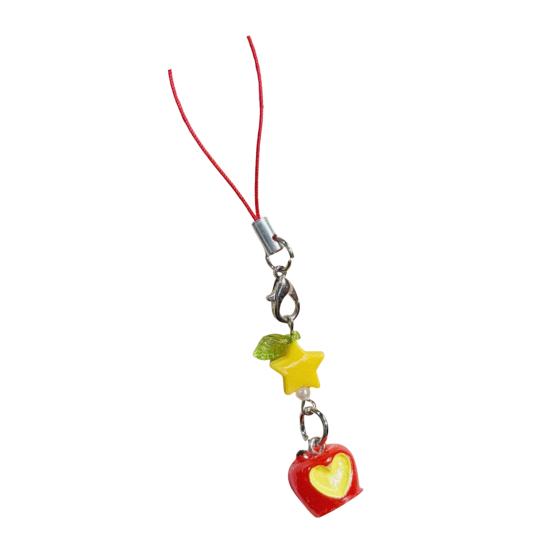 

Pendant Keychain with Delicate Texture Three-Dimensional Star Pendant Key Ring Multi-Purpose Phone Lanyard Strap A