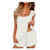 Women's Two Piece Set Ruffle Camisole Top Shorts Casual Summer Lounge Outfit