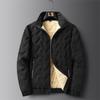 Men's Winter Windproof Fleece Lined Jacket Warm Breathable Zip-Up Sherpa Lined Coat Comfortable Long Sleeve Casual Jackets for Men Plus Size M-8XL