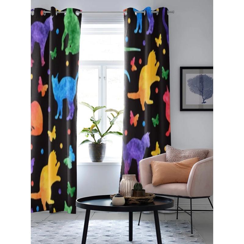 Красочные акварельные милые кошки и бабочки — фото 3