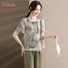 YUZHAOLIN Women's New Chinese Style Summer Short Sleeve Set