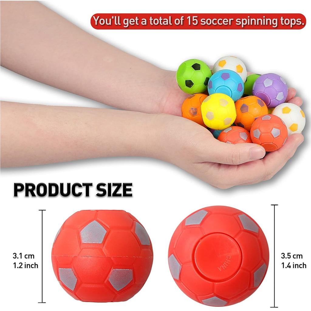 Mini Fidget Spinners Soccer Balls for Kids Soccer Party Favor Rotatable Finger Stress Balls Toy Classroom Prizes Return Gifts