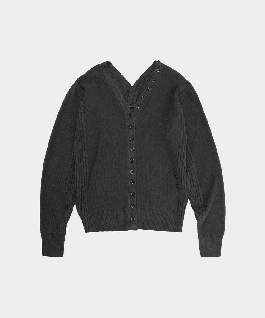 Ieoning Inside Out Multi Cardigan, Charcoal