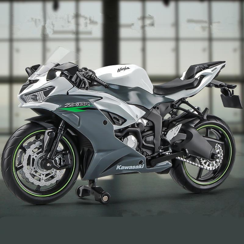 1/12 Kawasaki Ninja ZX-6R Race Cross-country Motorcycle Model Simulation Metal Street Motorcycle Model Collection Kids Toys Gift