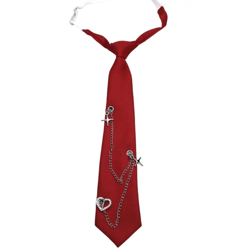Ready Tied Metal Chain Necktie Academic Style Polyester Cloth For Students Professionals