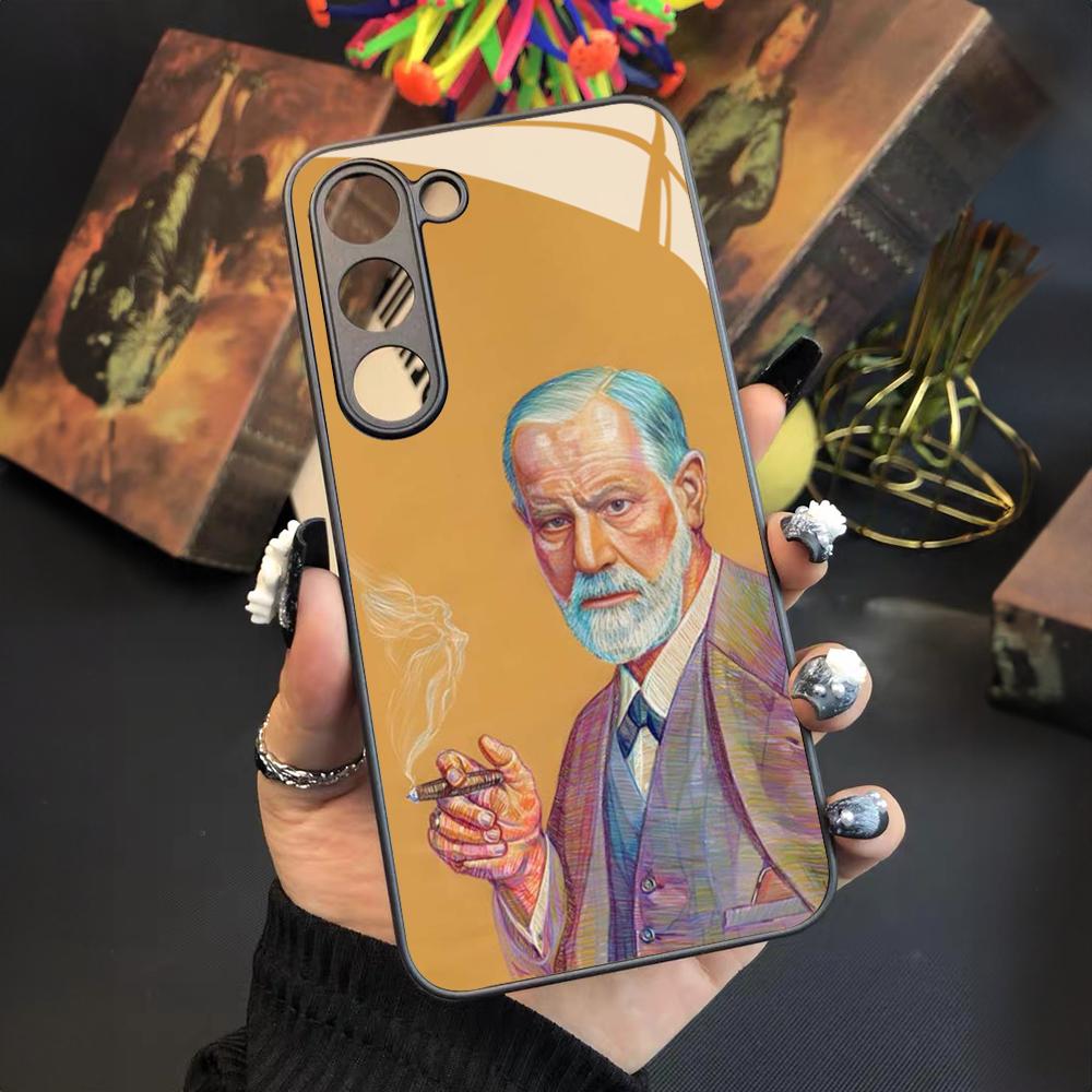 Sigmund psychoanalysis Freud Phone Case for Samsung Galaxy S24 S23 S22 S21 S20 A24 A34 A54 A53 Note20 M54 Fe Ultra Plus Glass