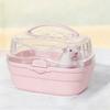 Hamster Carrier Cage with Water Bottle Portable Small Animal Travel Cage Plastic Clear Guinea Pig Carrying Case for Dwarf Hamsters Chinchillas