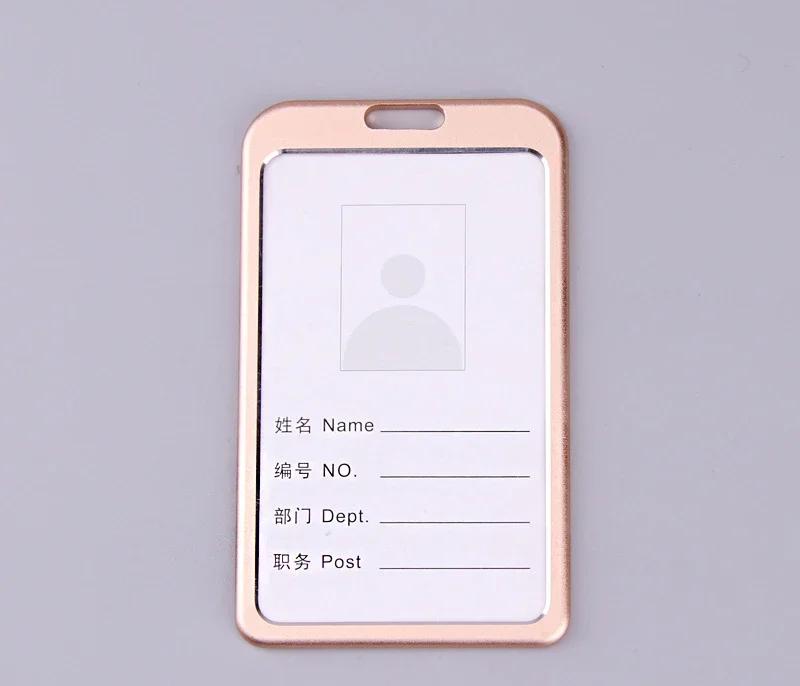 Office Metal Work Identity Badge ID Card Holder Aluminium Alloy Employee Name Cover Business Case Credit Card Holder Wallet