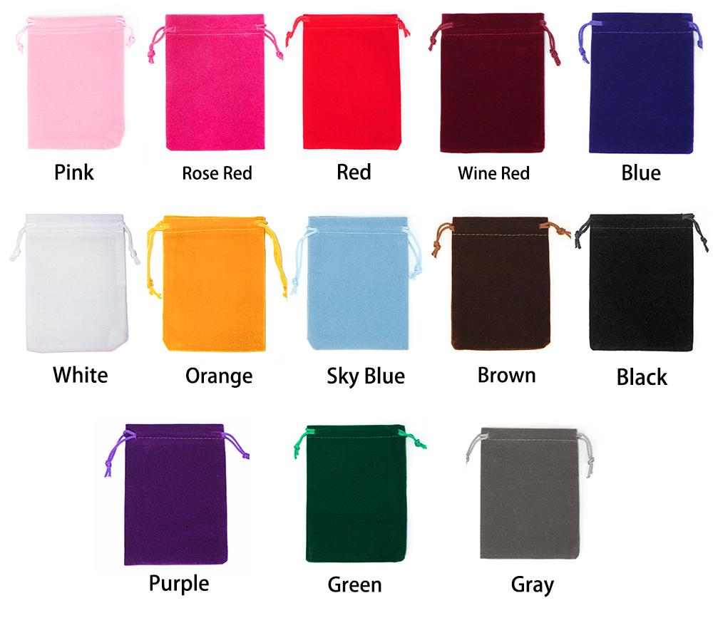 50Pcs 5x7 Velvet Bag Drawstrings Pouches Small size Jewelry Gift Display Packing Bags KTY
