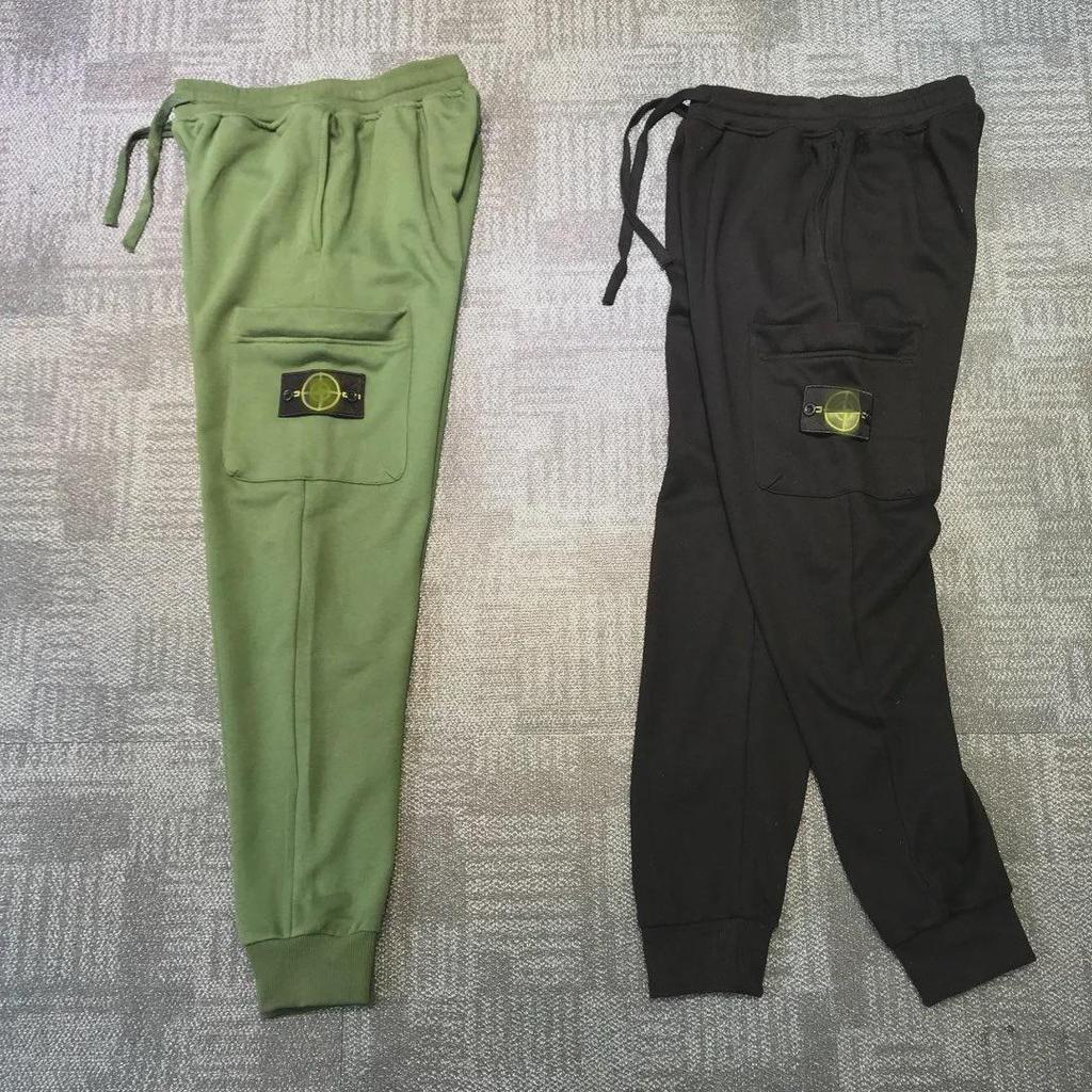 Pantaloni della tuta con tasca con zip e distintivo bussola di pietra europeo-americano - Pantaloni casual funzionali unisex