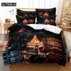 City Night View  Digital Bedding Sets Home Bedclothes Super King Cover Pillowcase Comforter Textiles Bedding Set  Bed Cover Set