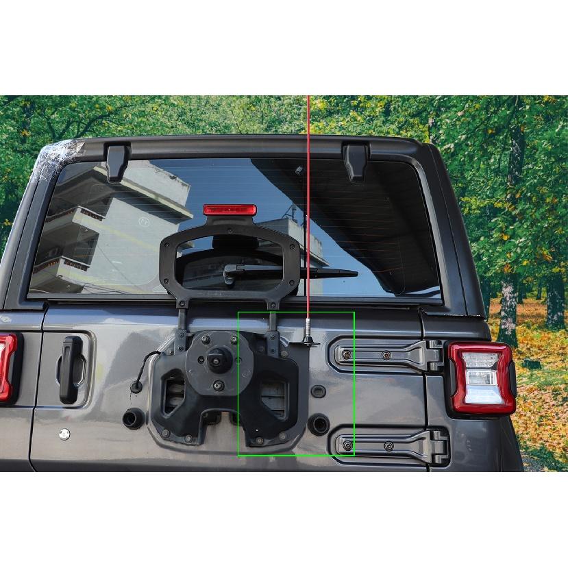 Car Tailgate Rear Door Hinge Antenna Bracket Mount Holder for Jeep Wrangler JL 2018   2022 2023 Exterior