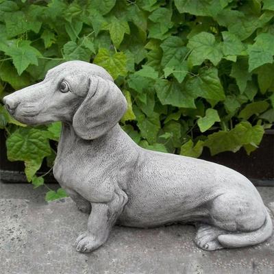 Statue de jardin Teckel Chien assis en méditation Sculpture Chien en résine Statue Figurine Ornements