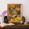 Vollquadrat Diamantstickerei Herbst Wandkunst Diamantmalerei Tier Kreuzstichset Katze Heimdekoration