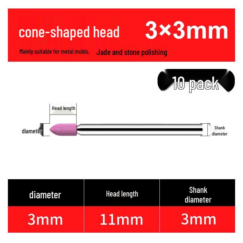 Flint 3mm Blue Corundum Grinding Wheel Head for Metal Rust Removal & Polishing, Electric Drill Grinder Attachment.