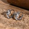 Cool Punk Wolf Head Hoop Earrings for Men, Rock Animal Small Hoops, Waterproof Stainless Steel Boy Male Gifts Jewelry