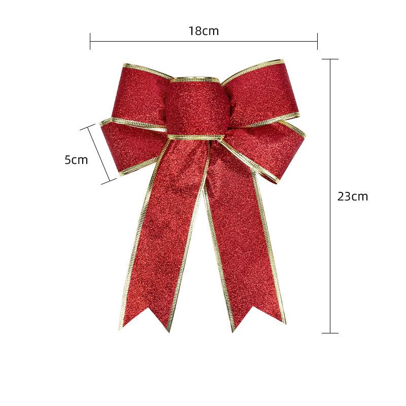 23CM Christmas Decoration Ribbon Bows Hanging Christmas Tree Pendant Ornament for Home Decor DIY New Year 2026 Gifts Accessories