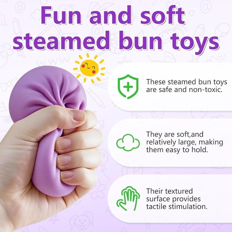 Giant Realistic Dumpling Squeeze Toy With Steamer Slow Rising Soft Sensory Fidget Stress Ball Anxiety Relief Toy For Kids Adults