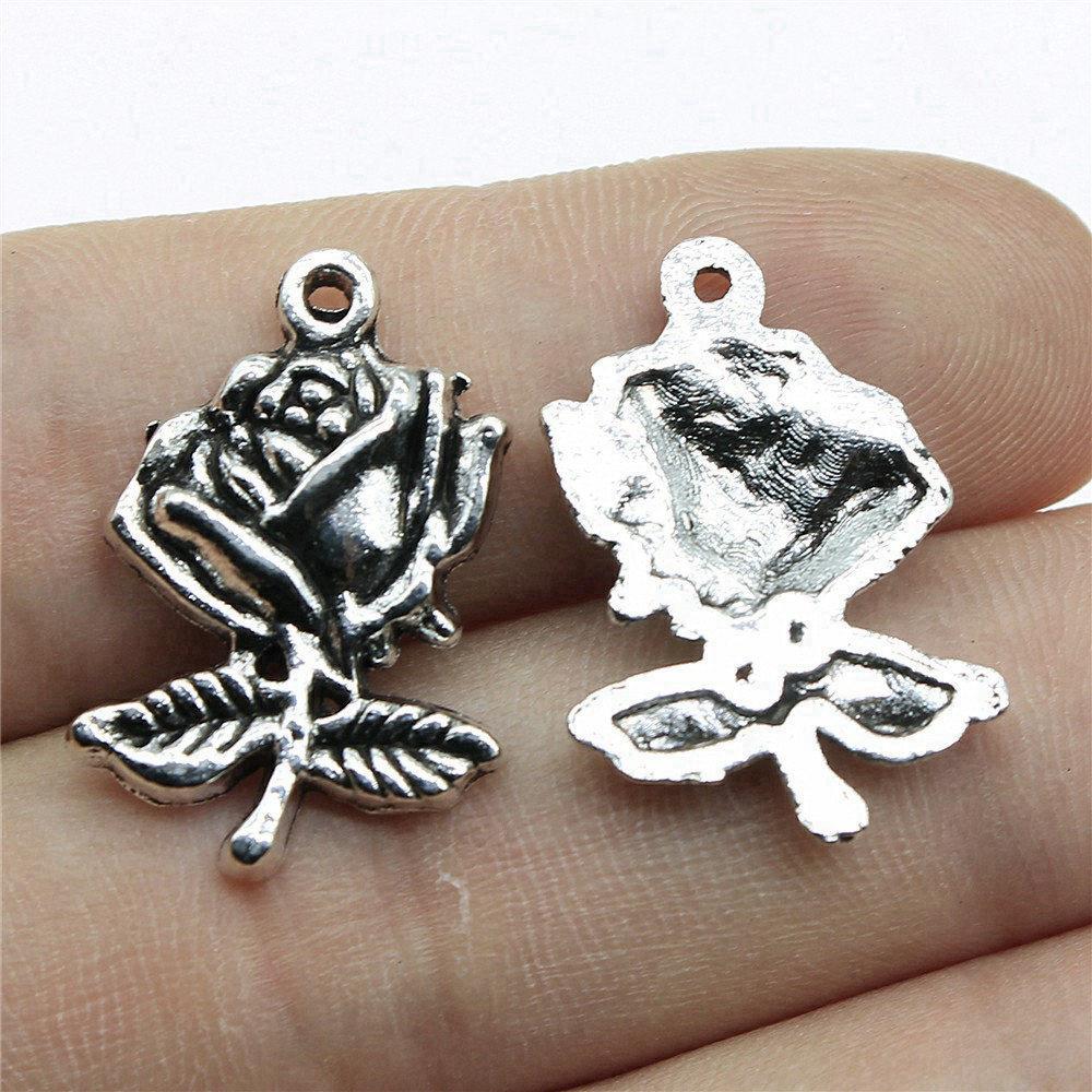 Charms Rose Lotus Pendants Wedding Jewelry Findings QC107