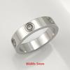Anillo de Amor Clásico para Mujeres Hombres Pareja Acero Inoxidable Chapado en Oro de 18K Anillos de Cristal Circonita Cúbica Anillo de Boda Joyería de Lujo