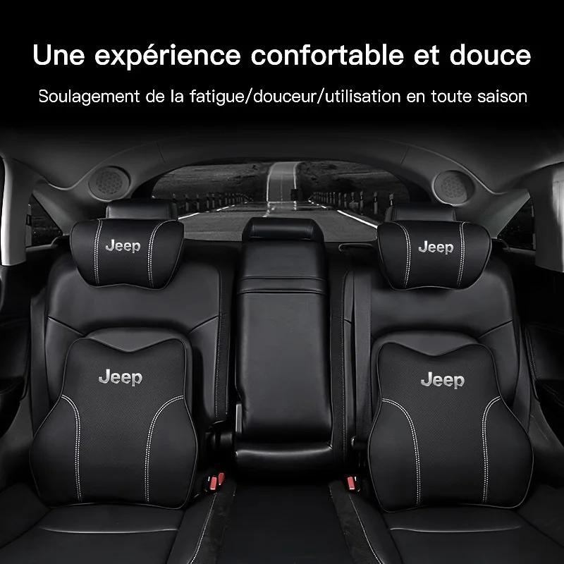 Per Auto Jeep Supporto Lombare Cuscino Vita in Pelle per Poggiatesta Sedile Per Jeep Grand Cherokee Wrangler JK Gladiator Compass Rene
