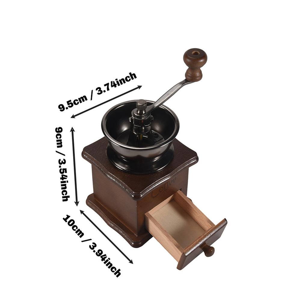 ABUL-4X Manual Coffee Grinder Wood / Metal Hand Mill Spice Mill (Wood Color)